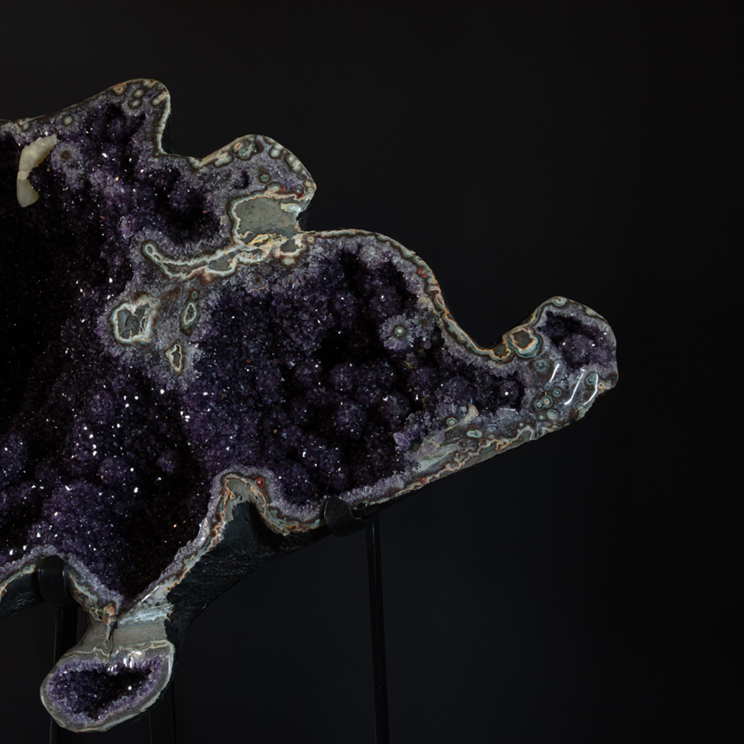 XL Amethyst 'fish' on metal base - 71783c45 347a 4f2e b613 7b67b9d665d6 - A0008