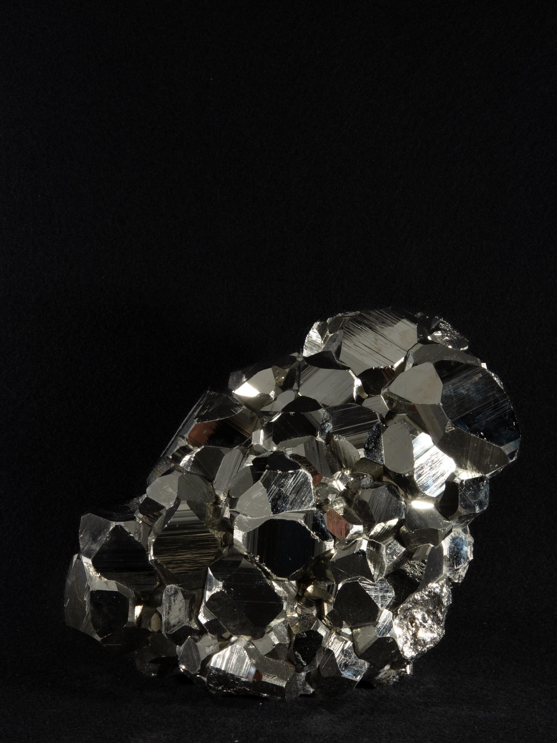 All natural special pyrite cluster - St1galleryv0477 0328 - V0477