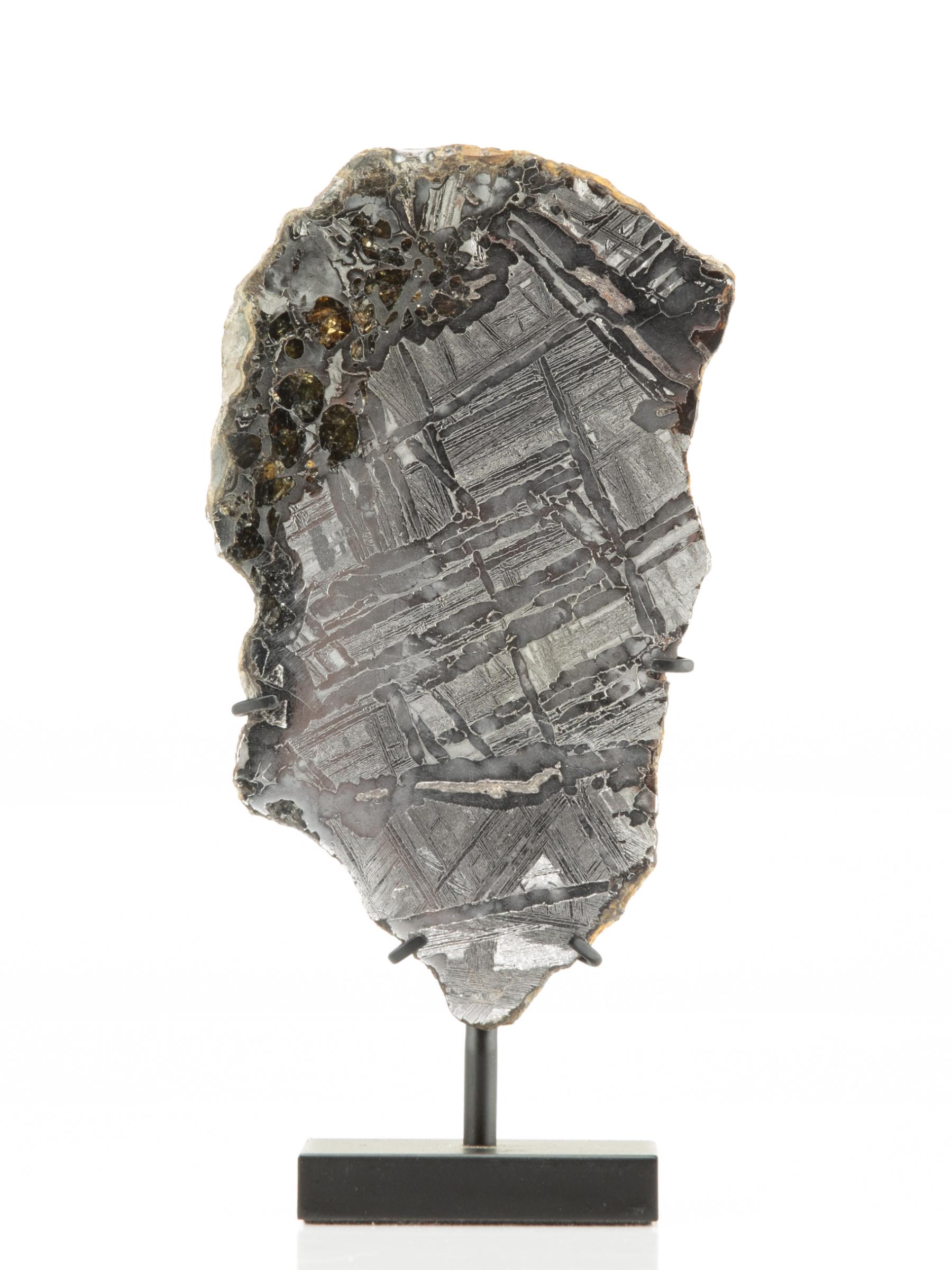 Pallasite on metal base - St1m0028 2 - M0028