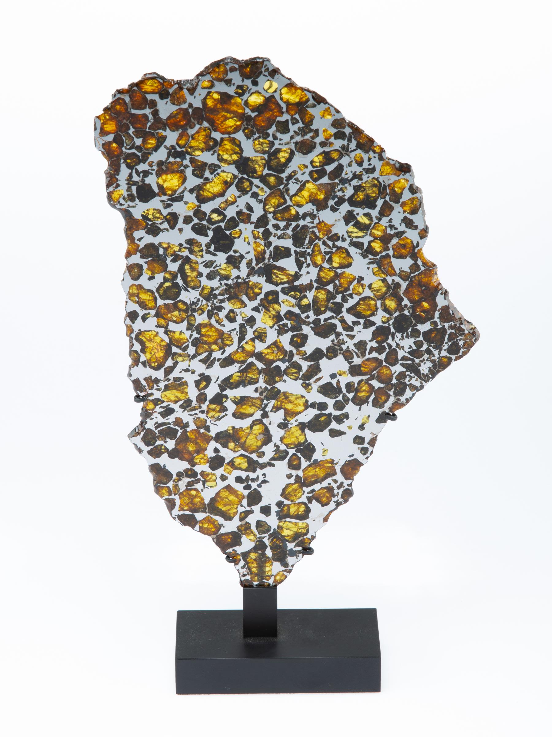 Pallasite on metal base - St1m0031 2 - M0031