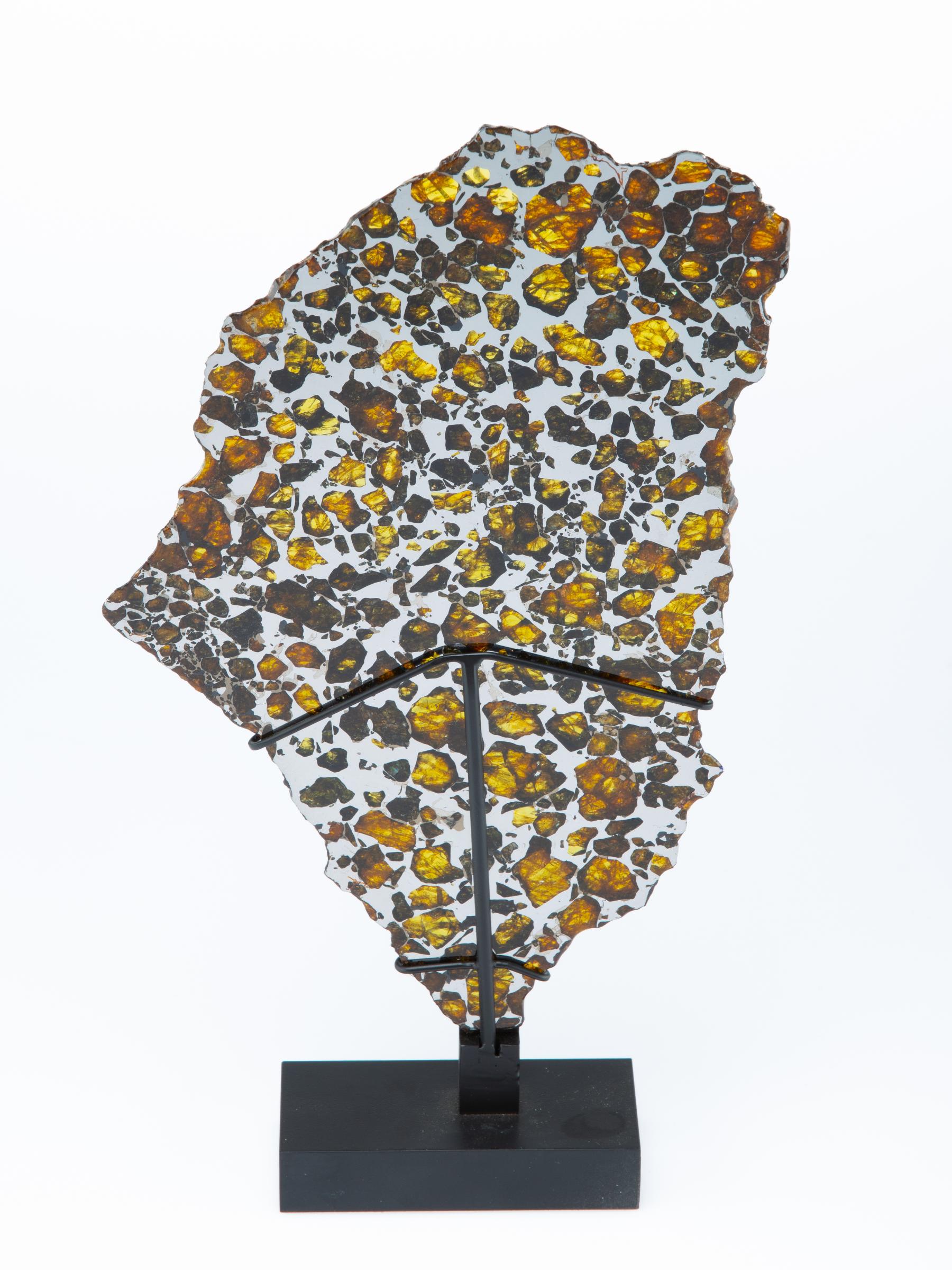 Pallasite on metal base - St1m0031 6 - M0031