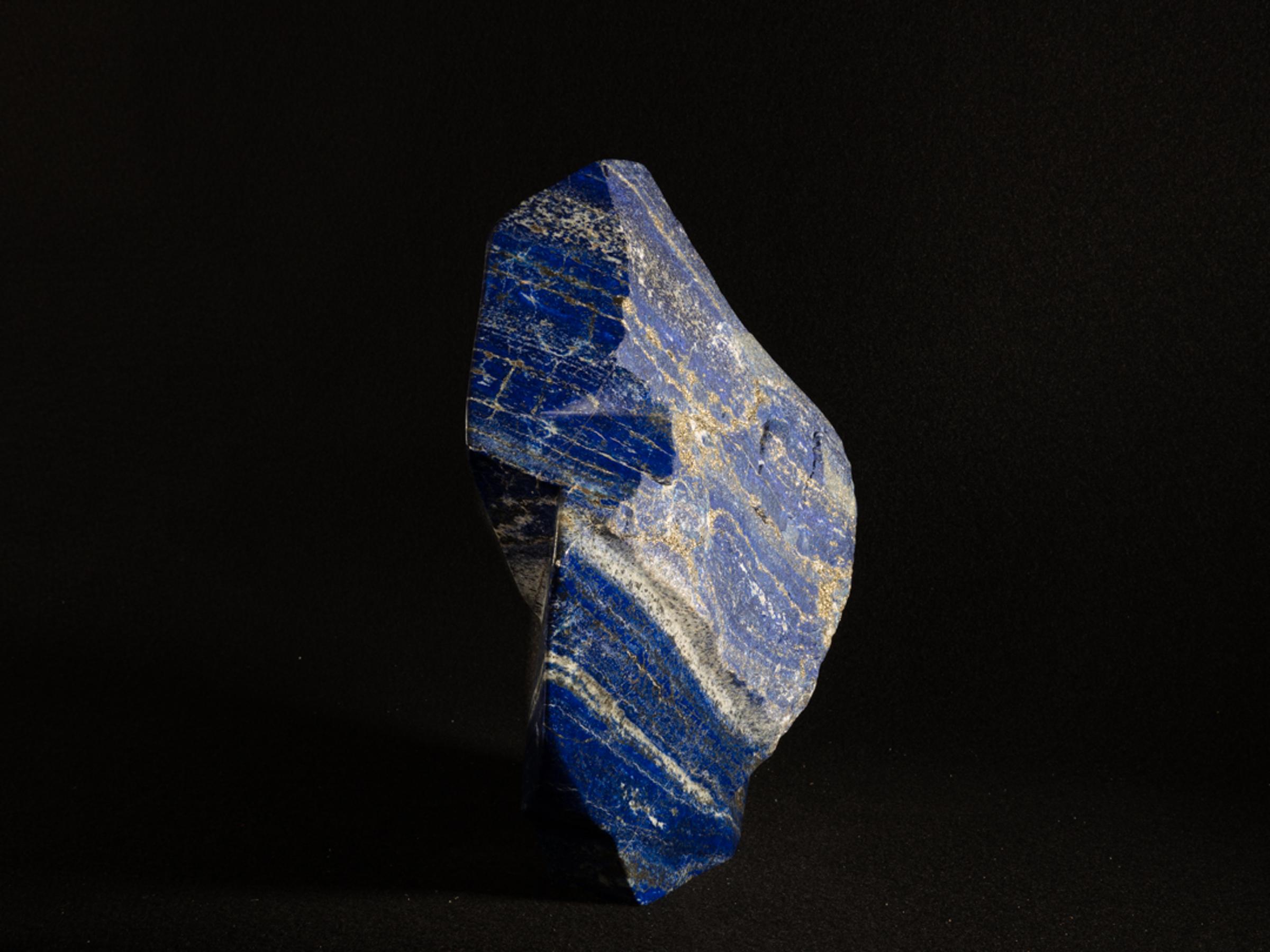Lapis Lazuli partly polished freeform with pyrite - Stonegalleryo0180 6 - O0180