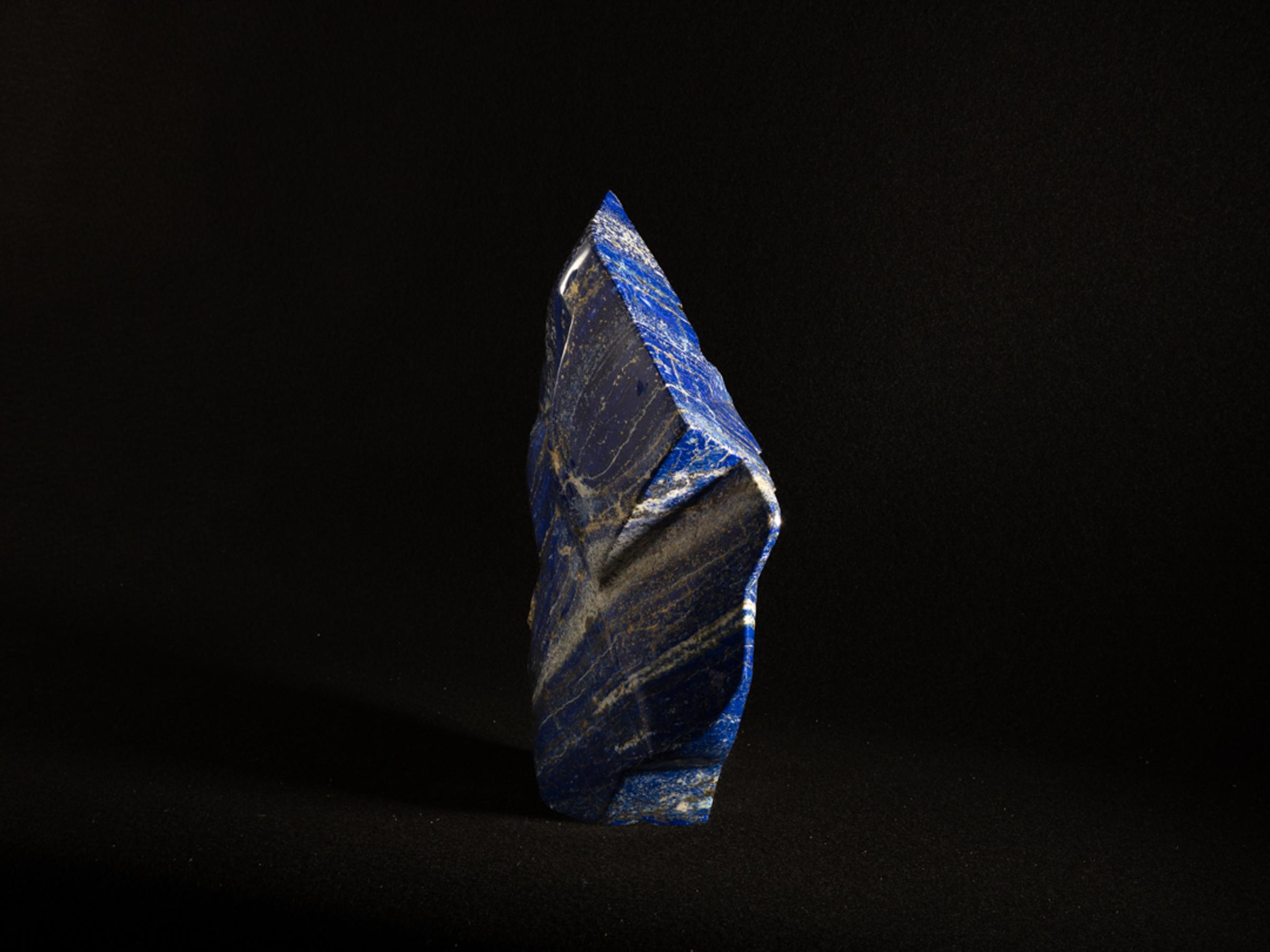Lapis Lazuli partly polished freeform with pyrite - Stonegalleryo0180 7 - O0180