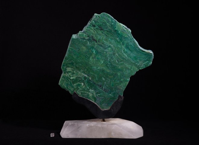 Green quartz front polished on rock crystal base - St1galleryv0339 6911 - V0339