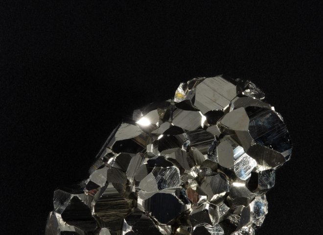 All natural special pyrite cluster - St1galleryv0477 0327 - V0477