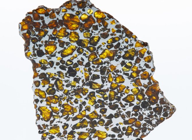 Pallasite on metal base - St1m0031 3 - M0031