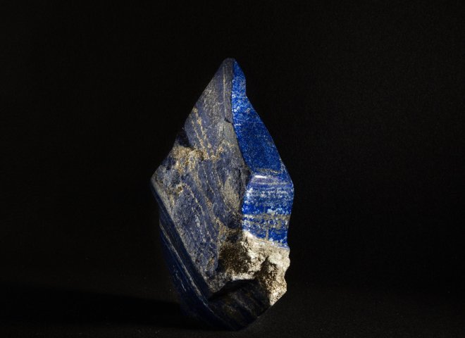 Lapis Lazuli partly polished freeform with pyrite - Stonegalleryo0180 4 - O0180